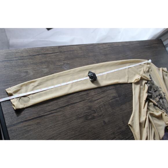 I AM GIA Sheer Long Sleeve Bodysuit Snake Tattoo Print Small - Picture 14 of 15